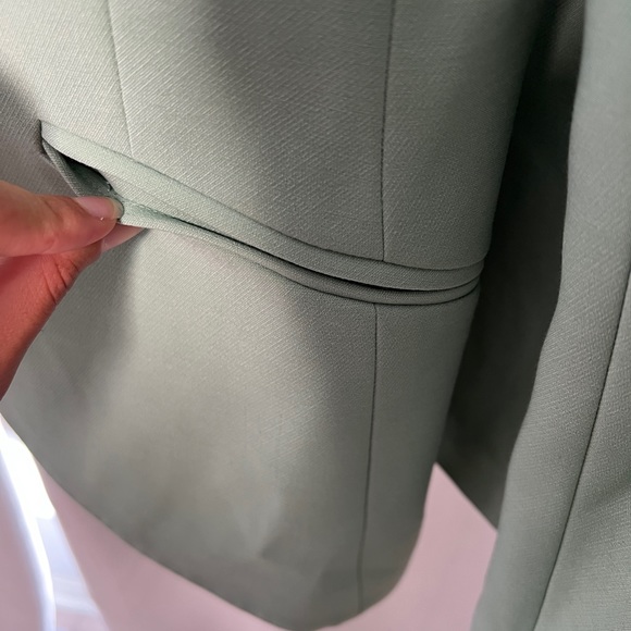 Light Green Blazer and Skirt Set - Picture 6 of 12